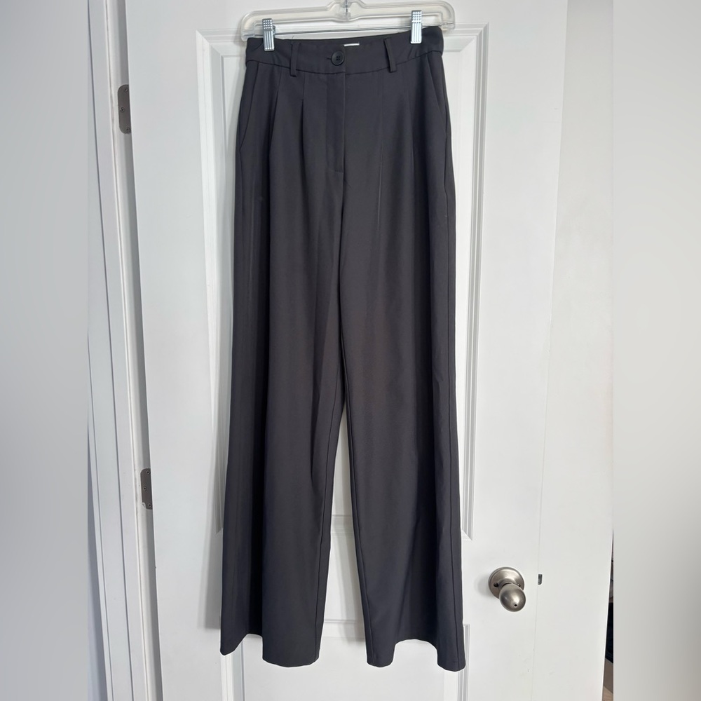Princess Polly archer wide leg trouser pants slate grey